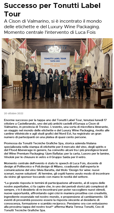 Successo Per Tonutti Label Tour Il Friuli