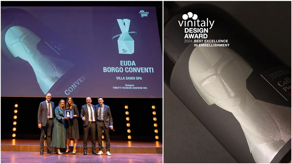 Massimiliano Gosparini vince il premio BEST EXCELLENCE IN EMBELLISHMENT con il progetto EUDA di Tenuta Borgo Conventi